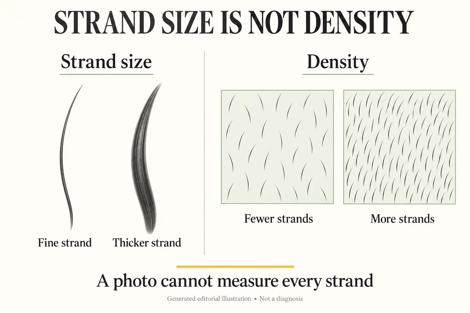 Generated schematic separating individual strand diameter from the number of fine strands across an equal area