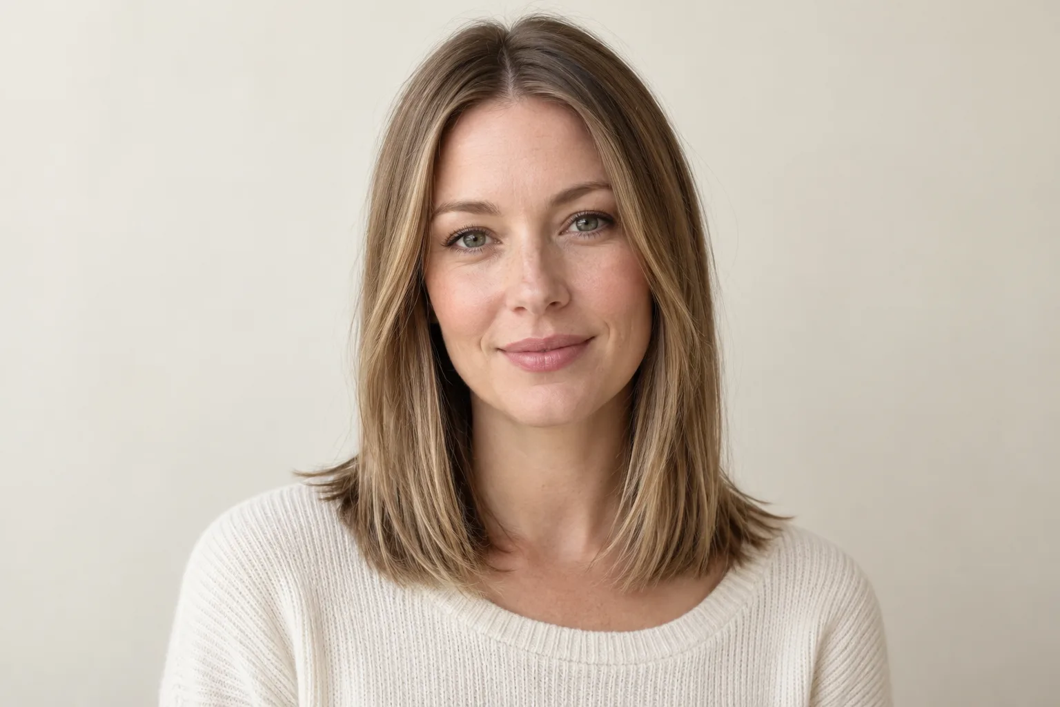 Fine-looking strands with a narrow longer front frame and retained collarbone perimeter