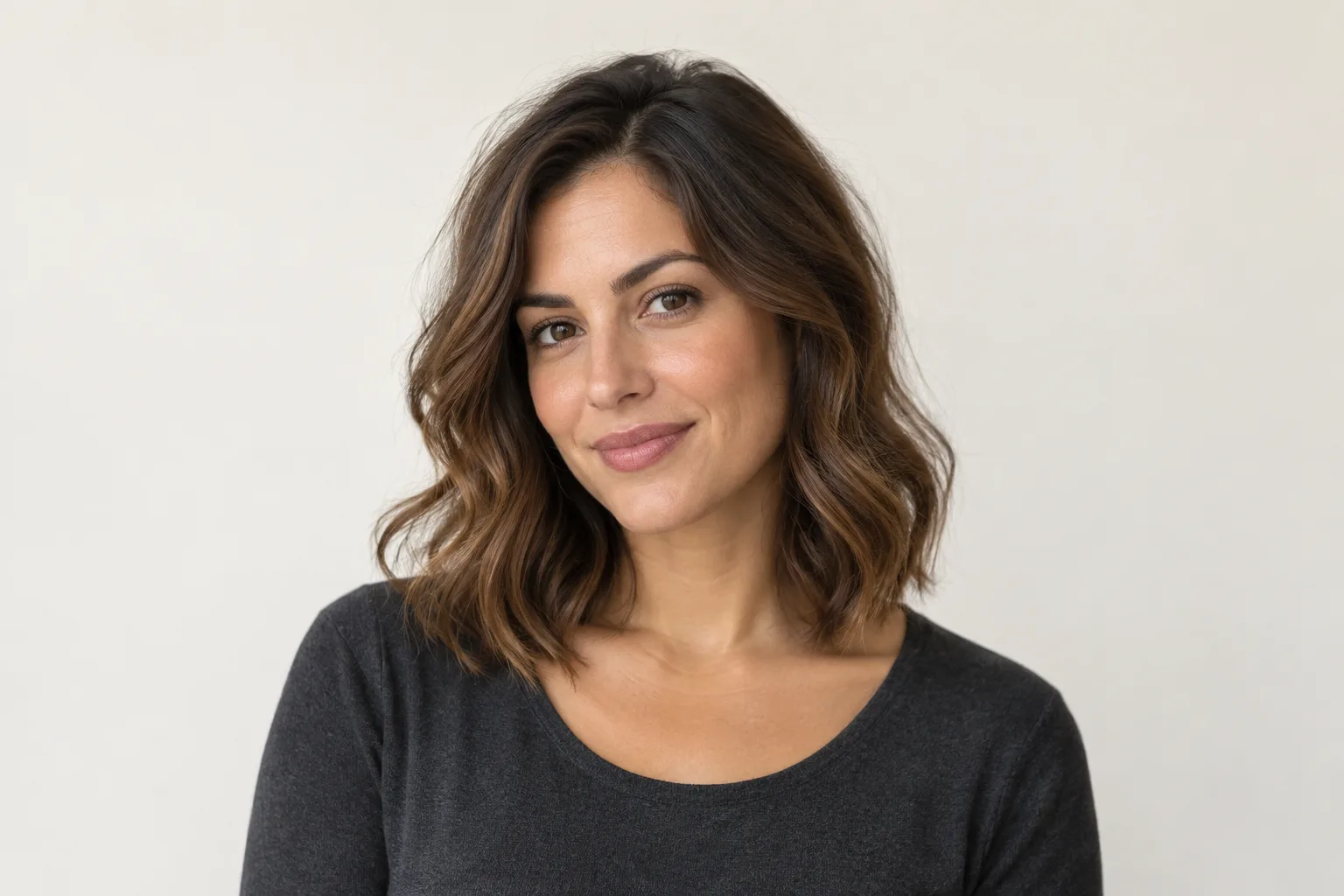 Generated collarbone lob with soft waves and visible lower endpoints